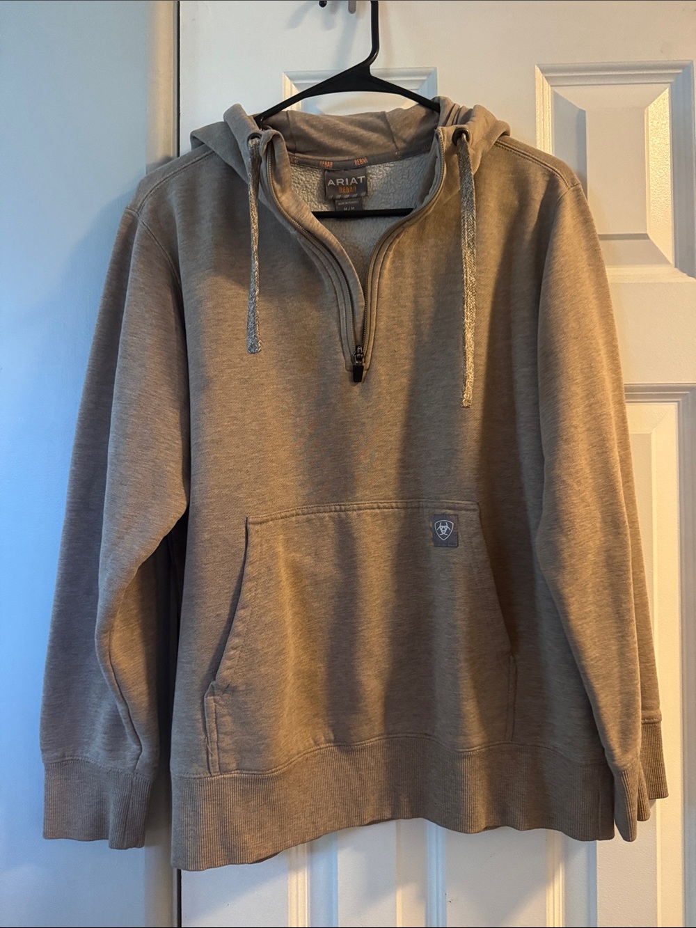 Ariat Taupe Half-Zip Hooded Sweatshirt